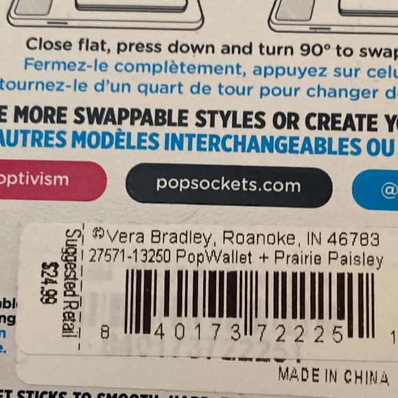 Vera Bradley pop socket wallet - Picture 4 of 4